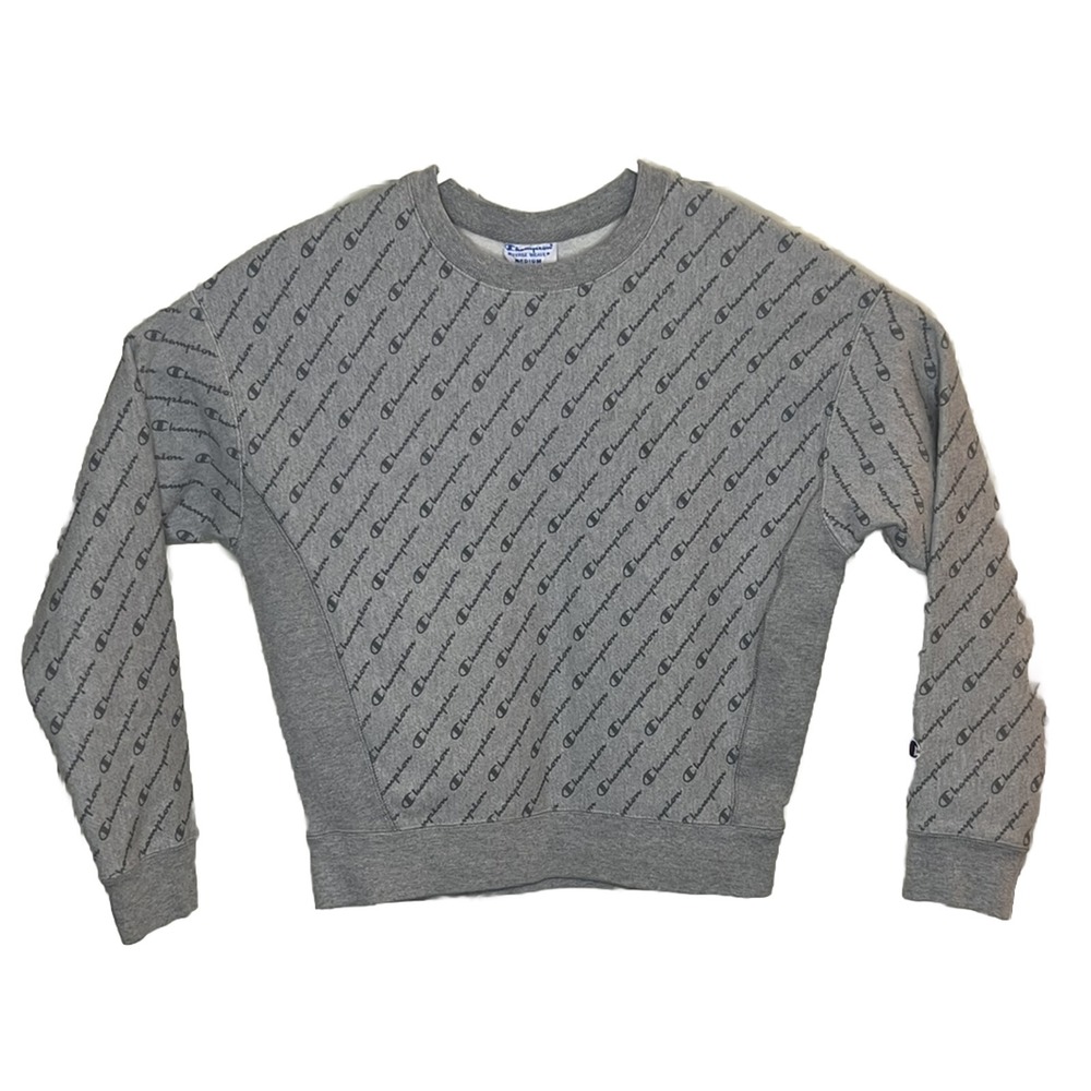 Champion Reverse-Weave Crewneck All-Over Print Sweatshirt Women's Size Medium‎
